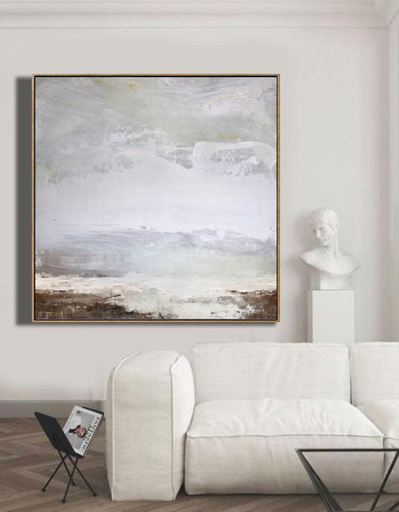 Serene Neutral Landscape Painting