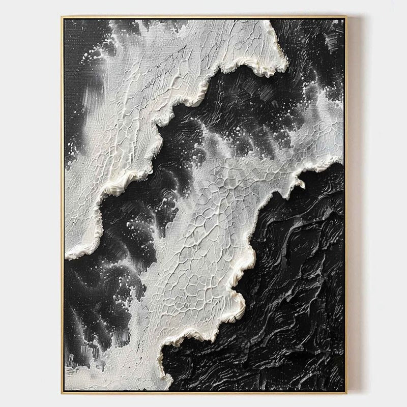 Wall Art Monochrome Ocean Wave