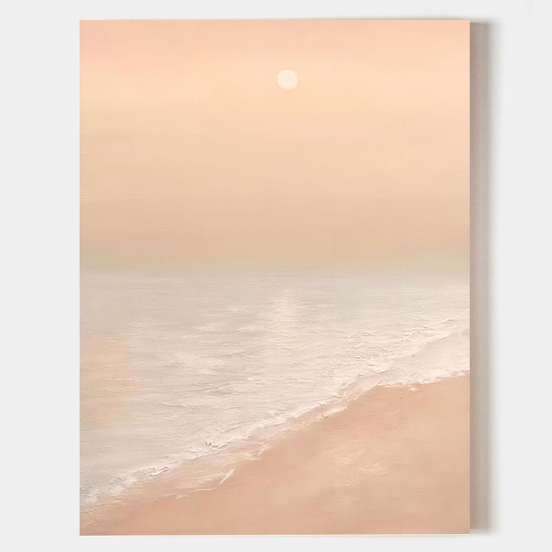 Wabi-Sabi Wall Soft Pink Beach Sunset Abstract Painting