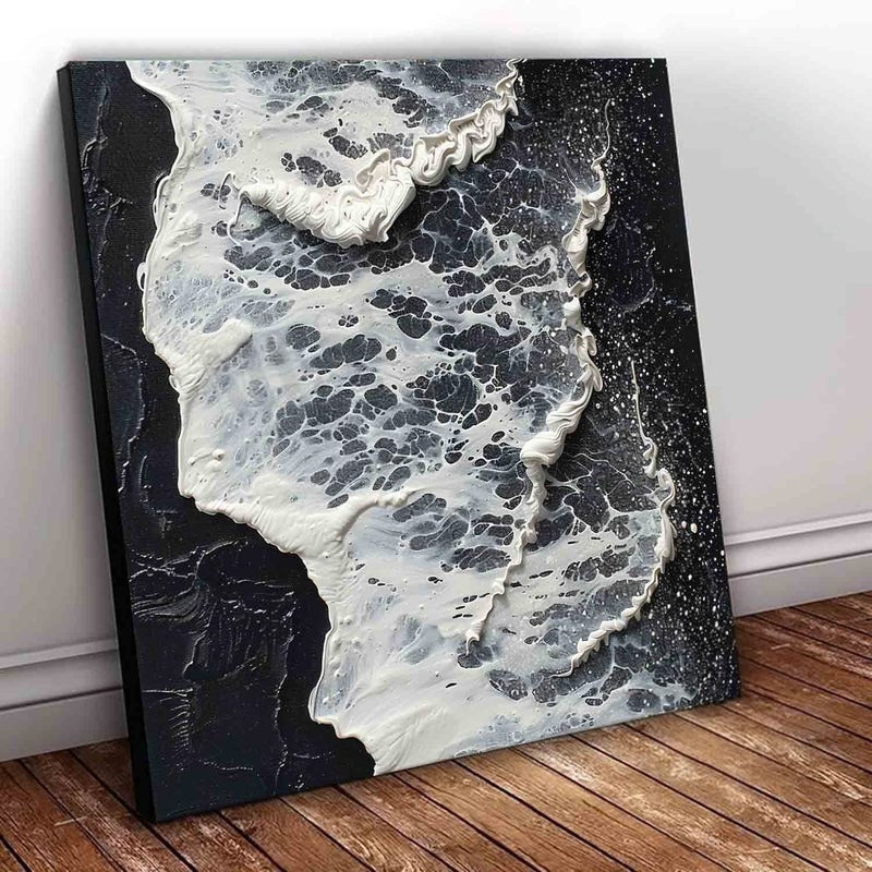 Wall Art Monochrome Ocean Foam