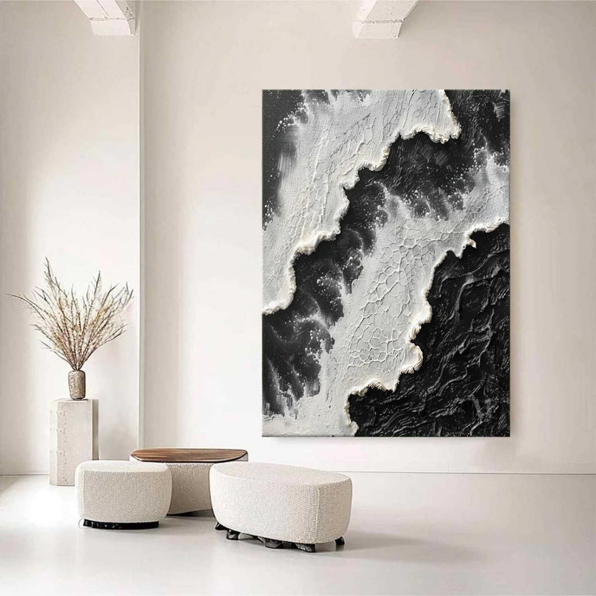 Wall Art Monochrome Ocean Wave