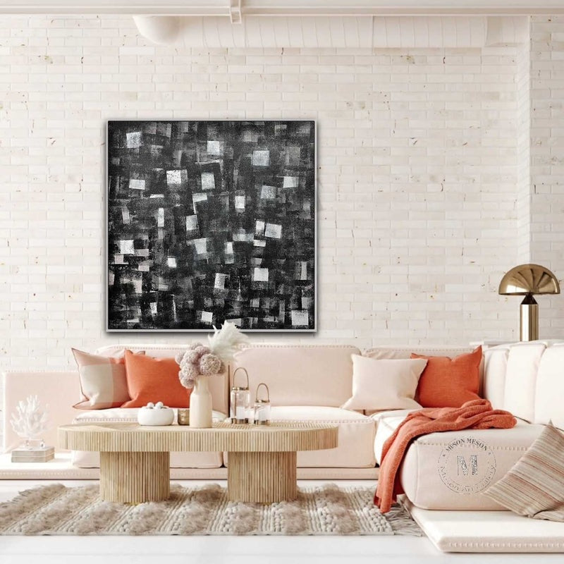 Wall art Monochrome Square Mosaic Painting