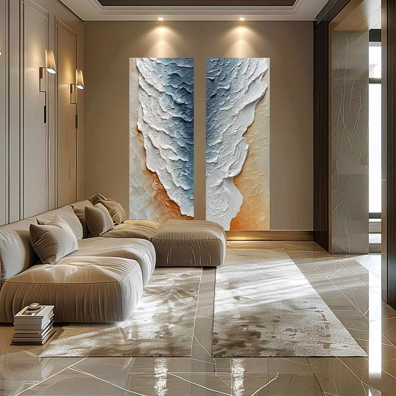 Wall Art Serene Dual Panel Ocean Wave