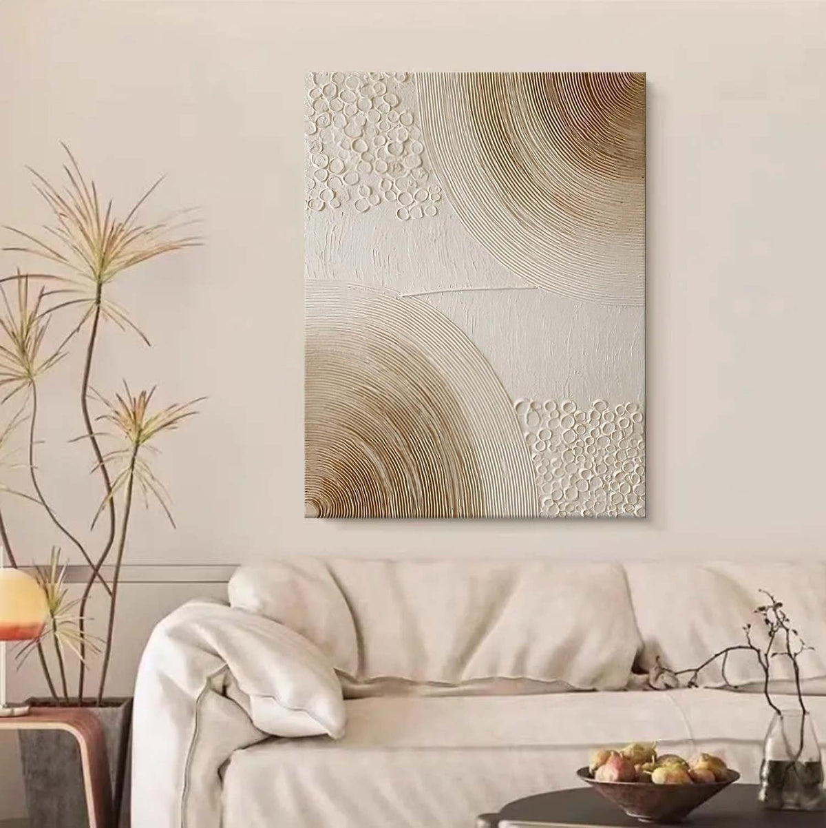 Wall Art Minimalist 3D Textured Radial Lines