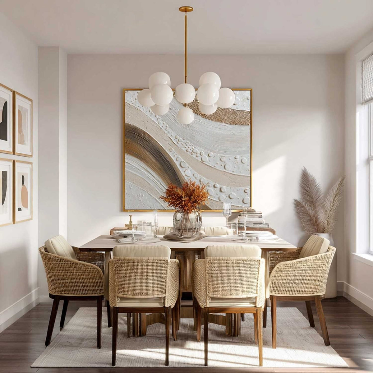 Wall Art Minimalist 3D Textured Abstract Swirl