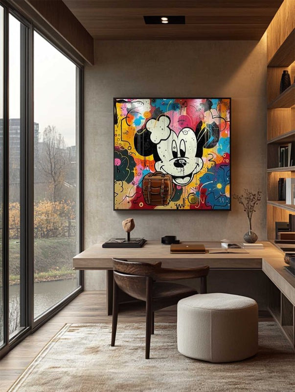 Wall Art Pop Mickey Brown Bag Colorful Graffiti