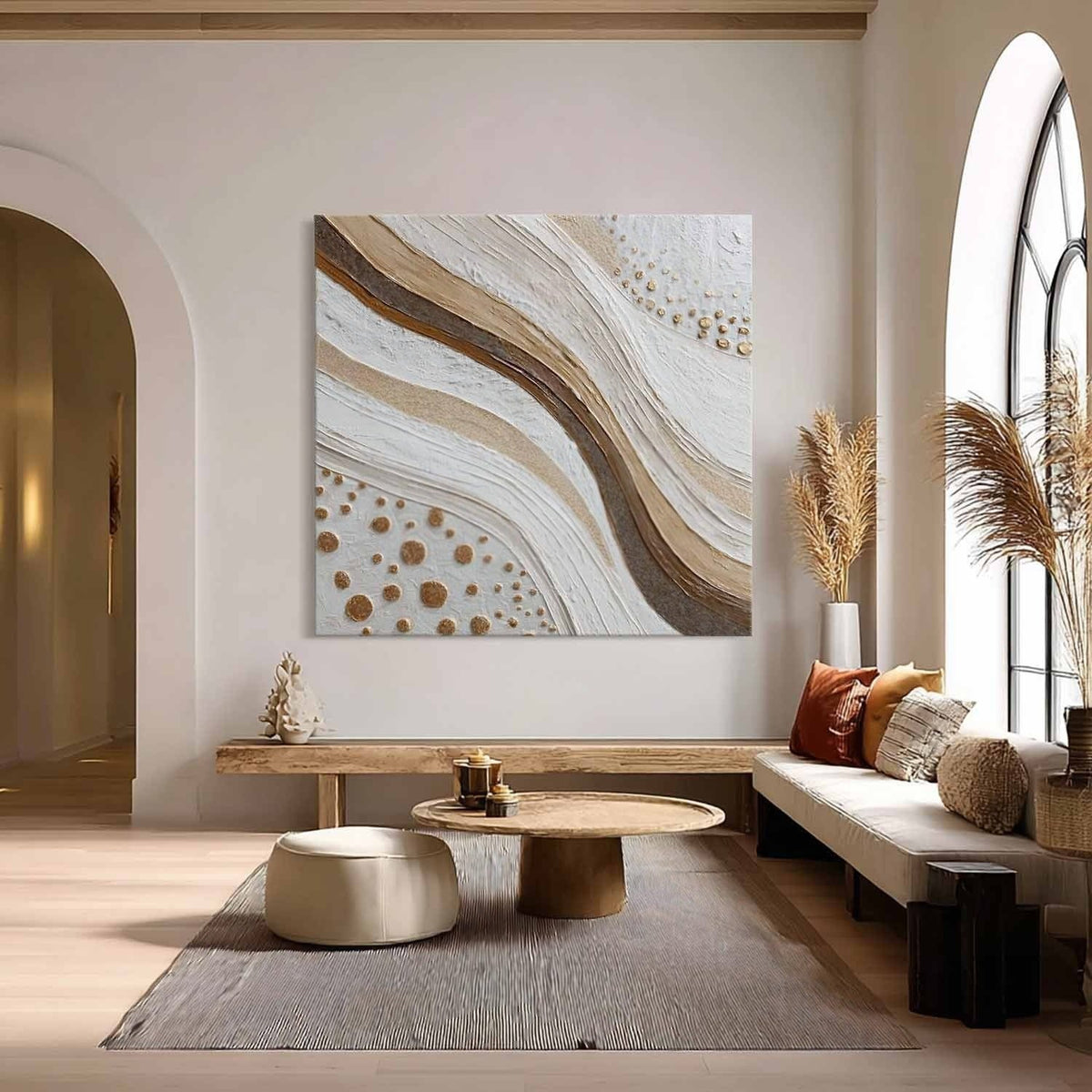 Wall Art Minimalist 3D Dotted Abstract Flowing