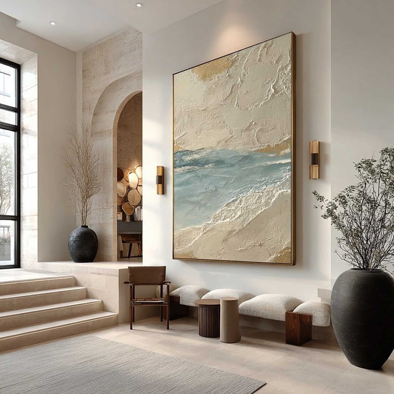 Wall Art Coastal Textured Serene Ocean