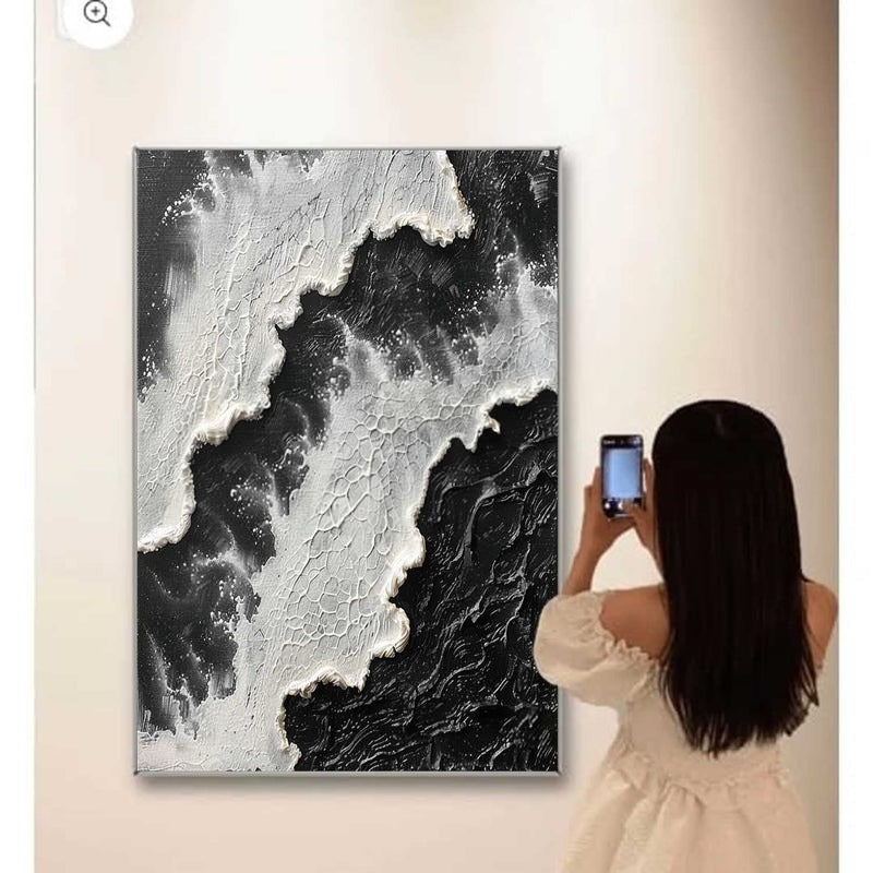 Wall Art Monochrome Ocean Wave