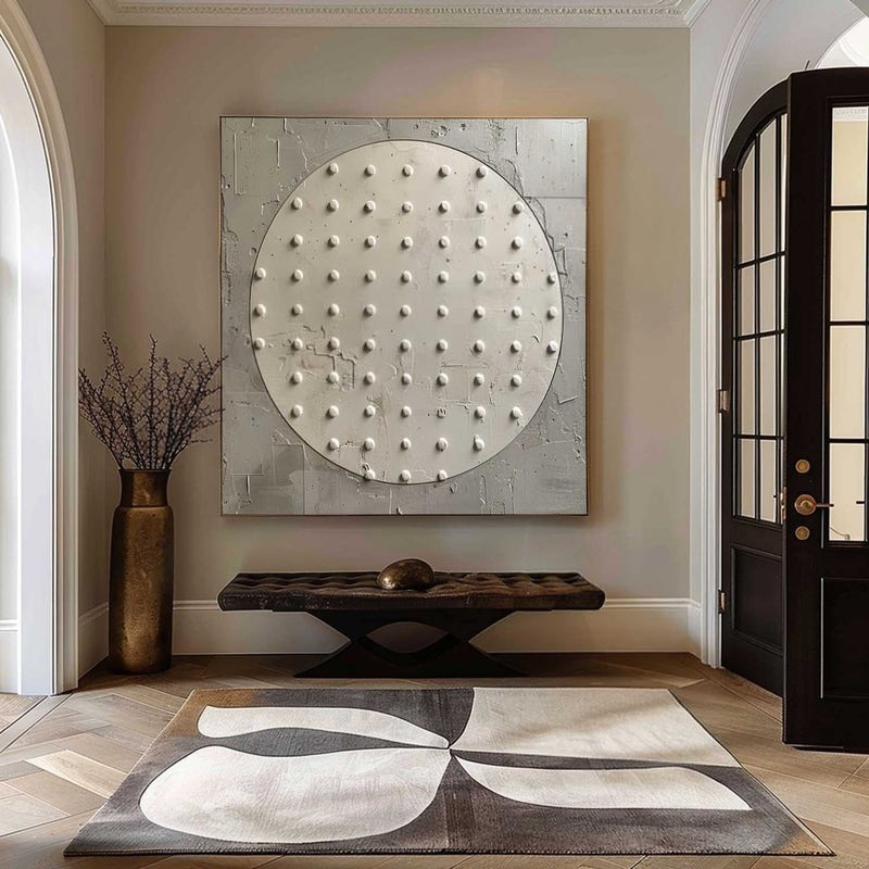 Wall Art Minimalist Circular Dotted Relief