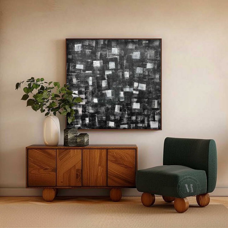 Wall art Monochrome Square Mosaic Painting
