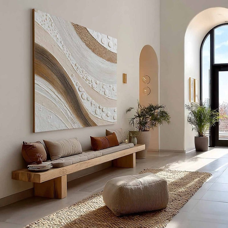 Wall Art Minimalist 3D Textured Abstract Swirl