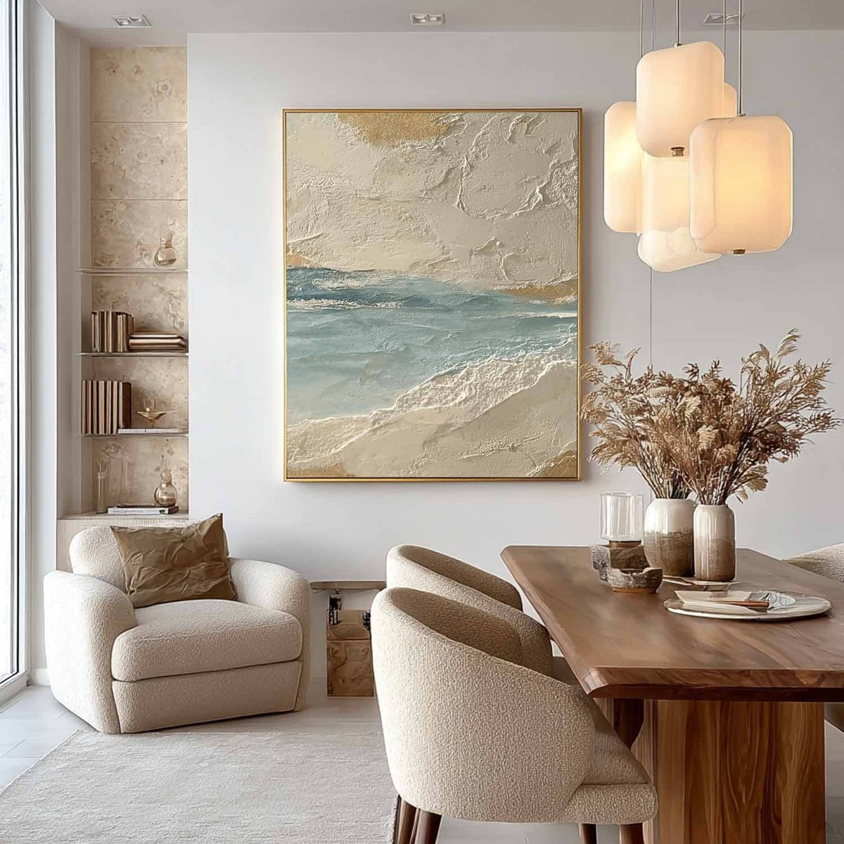 Wall Art Coastal Textured Serene Ocean