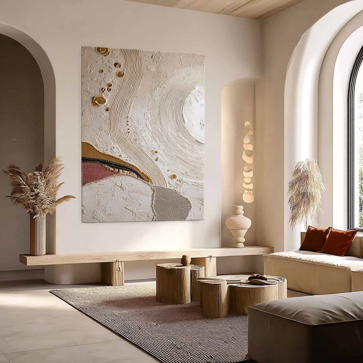 Wall Art Minimalist 3D Gold Bubble Flowing