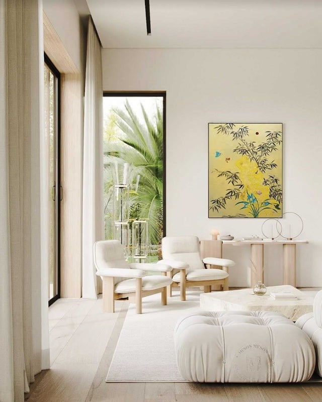Wall Art Oriental Bamboo Butterfly