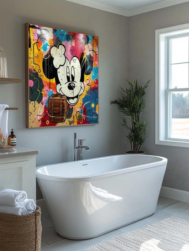 Wall Art Pop Mickey Brown Bag Colorful Graffiti