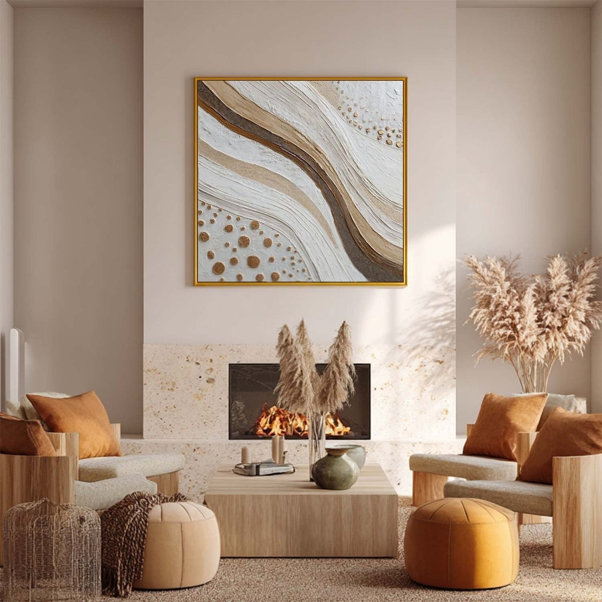 Wall Art Minimalist 3D Dotted Abstract Flowing