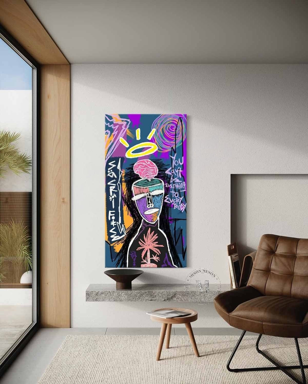 Wall Art Neo Expressionist Figure Brain Halo