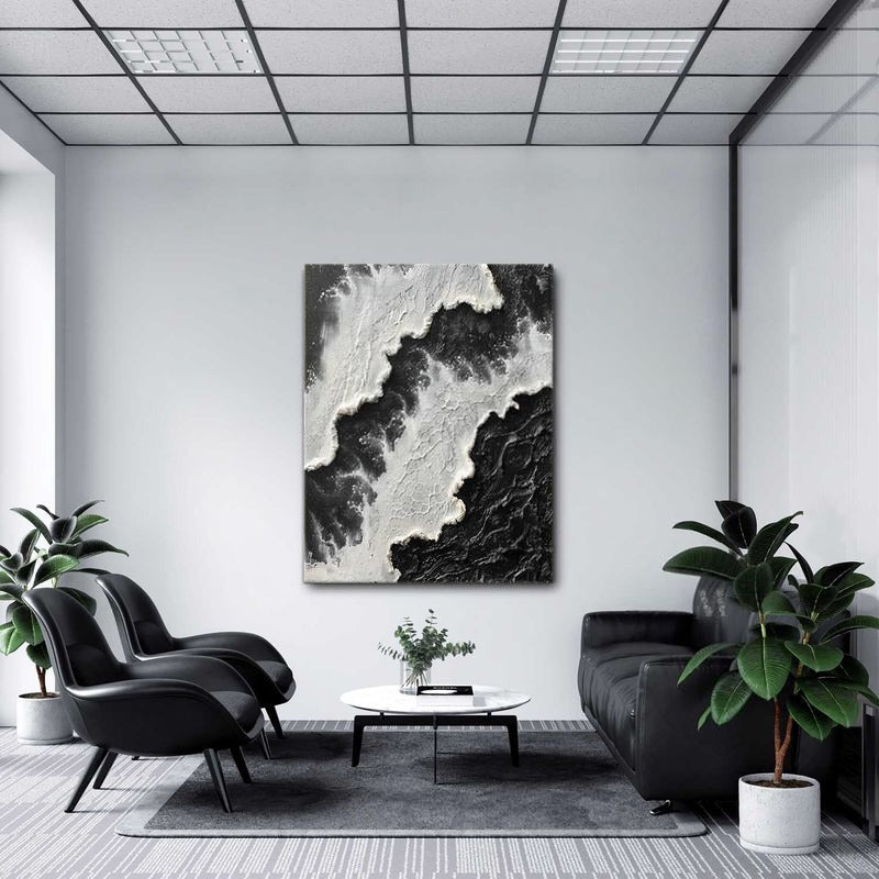 Wall Art Monochrome Ocean Wave