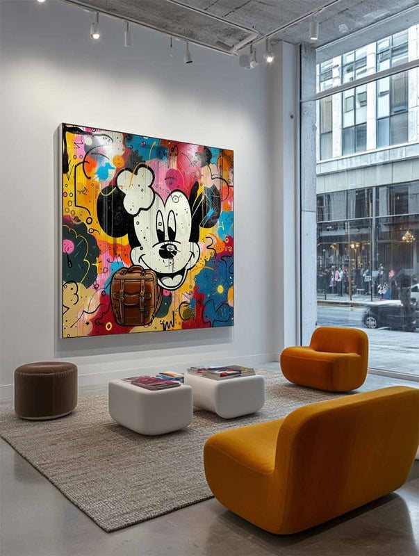Wall Art Pop Mickey Brown Bag Colorful Graffiti