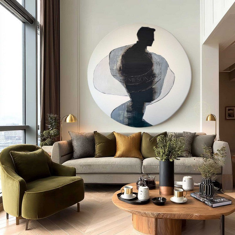 Wall Art Textured Male Figure Silhouette