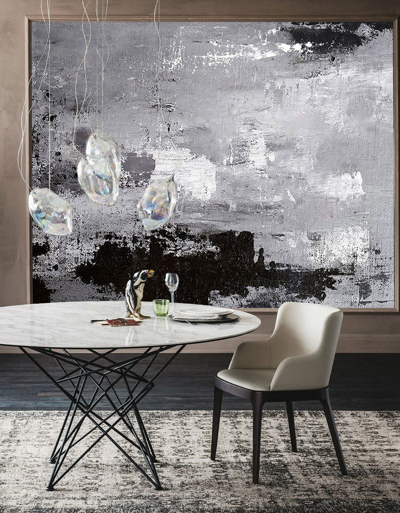 Black White Gray Abstract Art