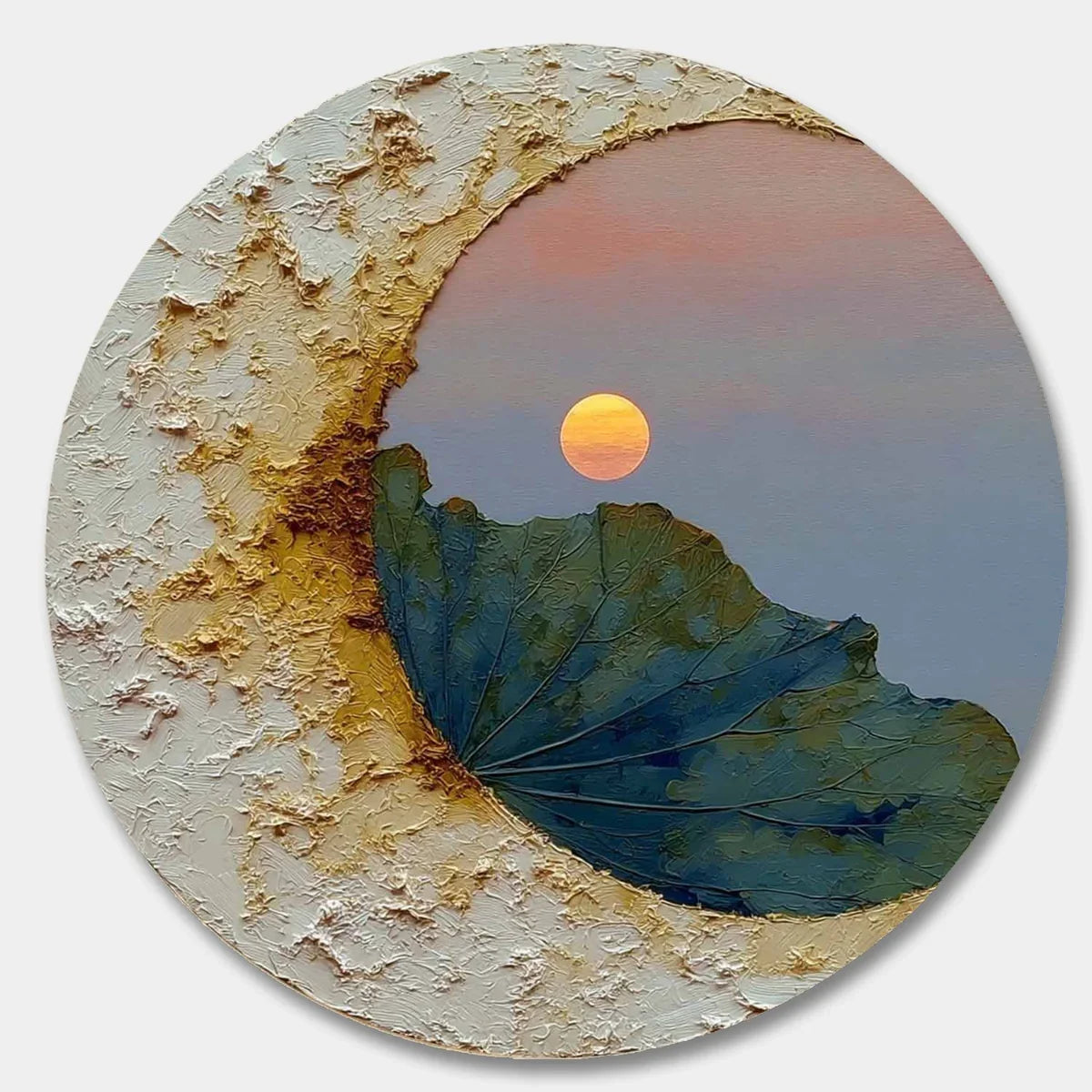 Wall Art Circular Impasto Lotus