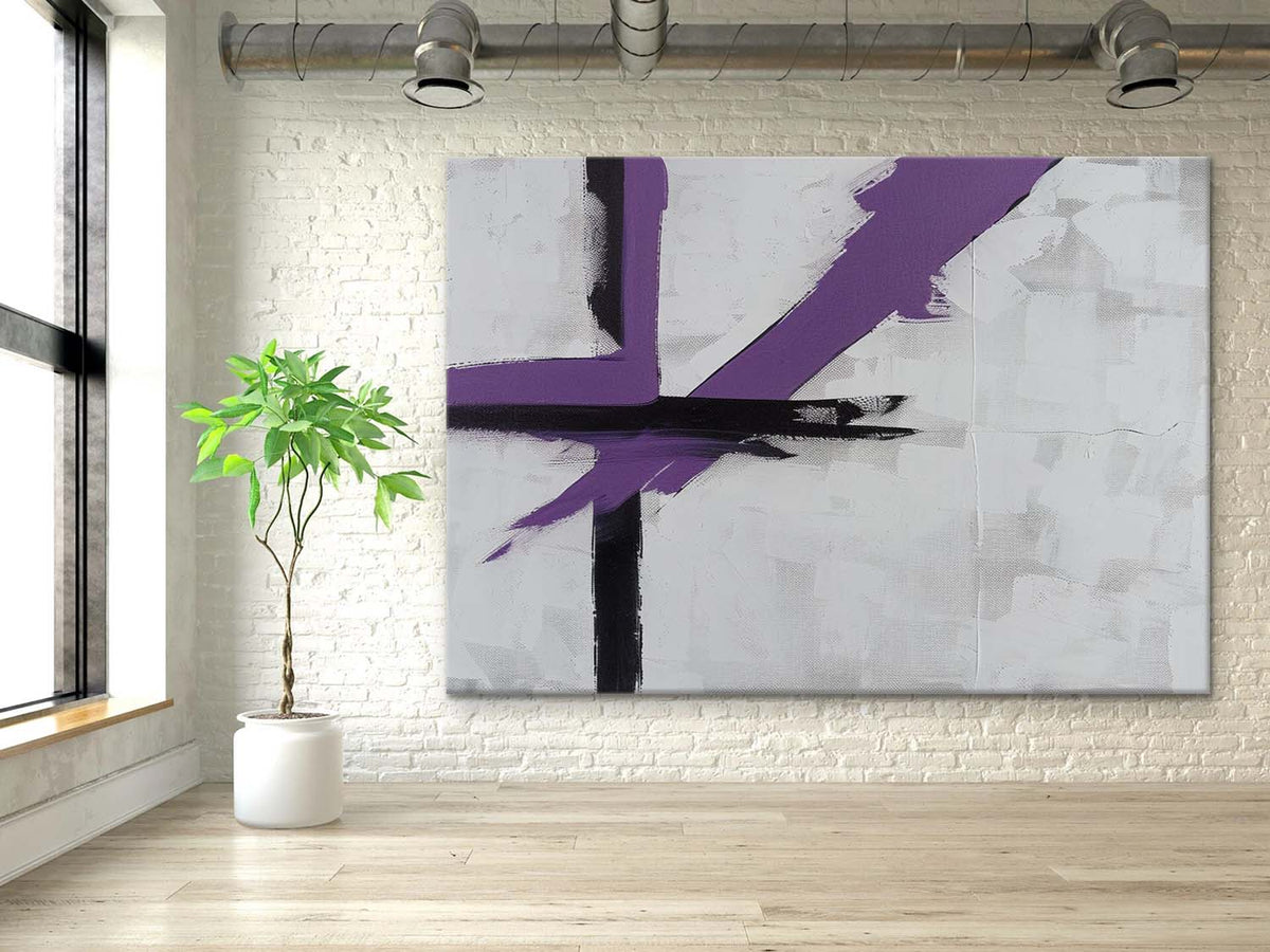 Textured Abstract Geometric Oil Painting