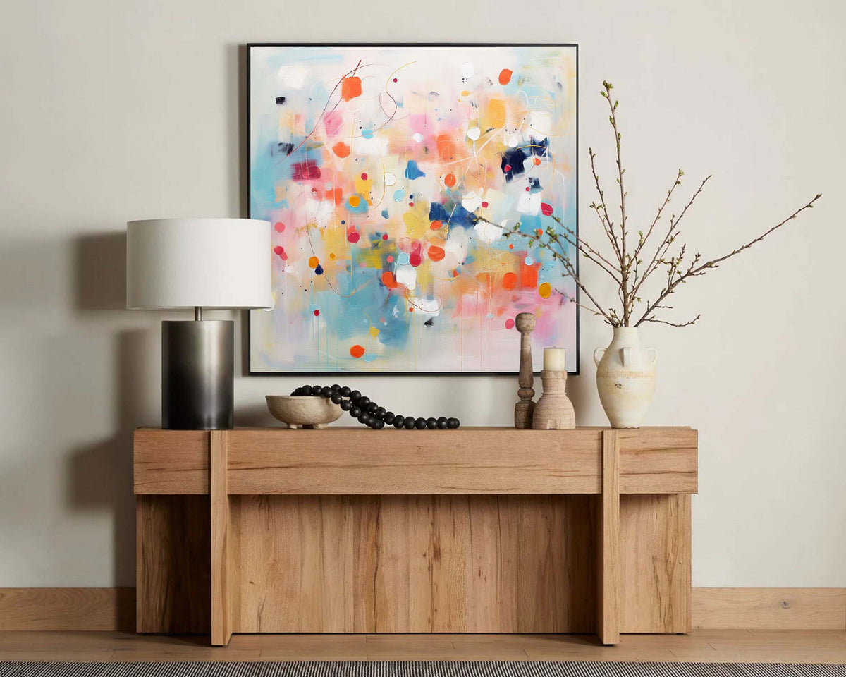 Abstract Pastel Drip Painting
