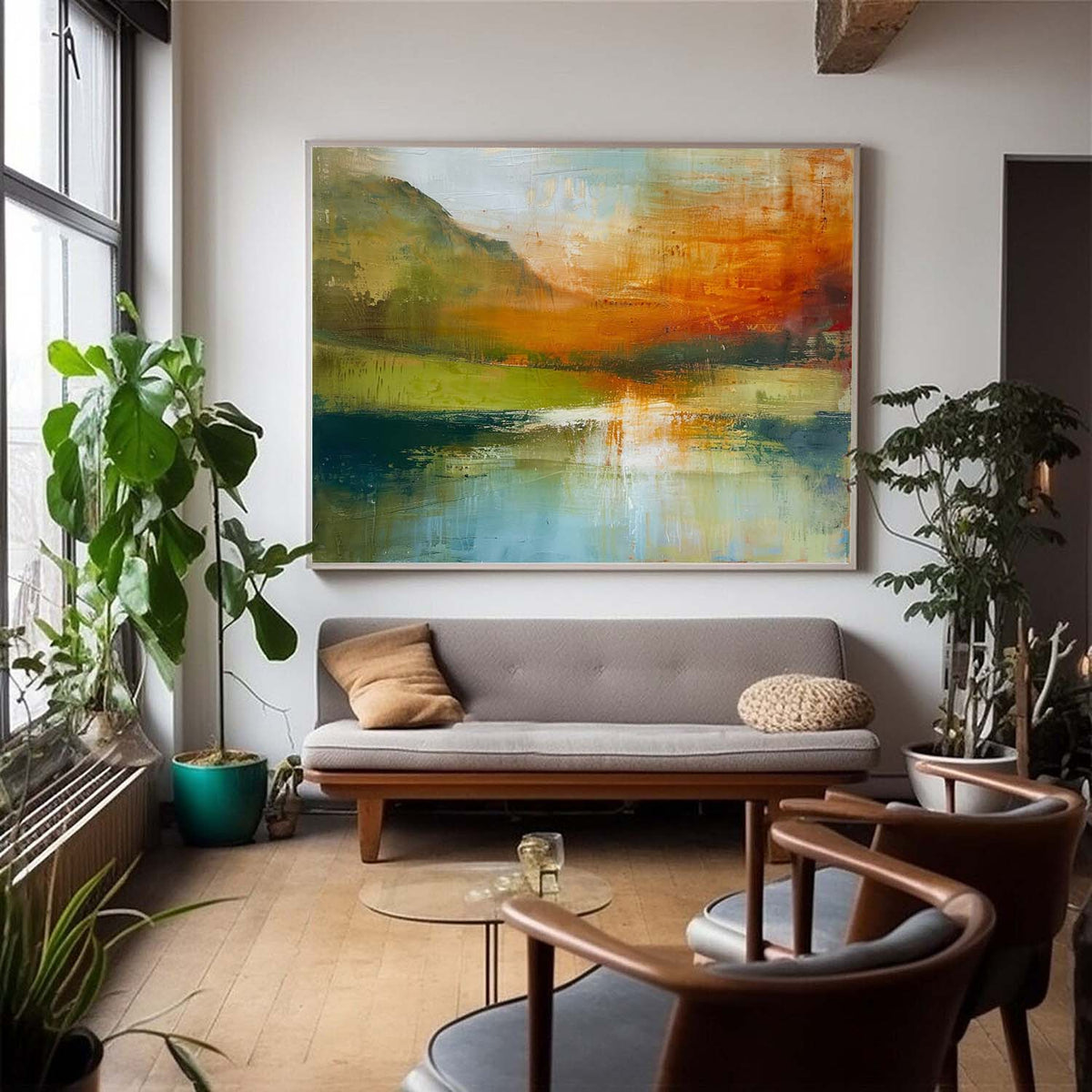 Wall Art Abstract Impressionist Soft Tone Mountain