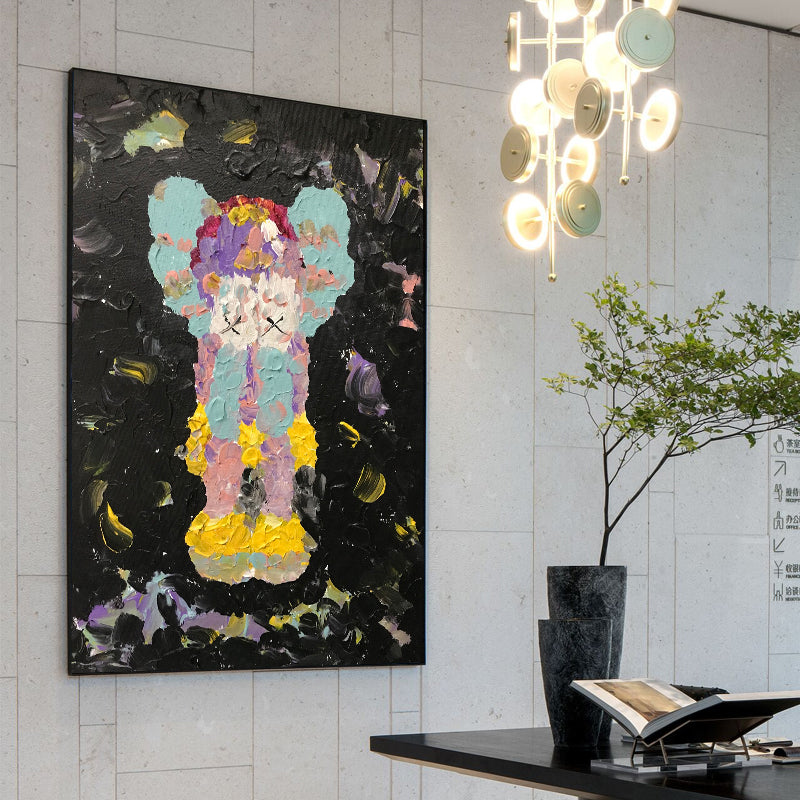 Kaws Inspired Impasto Figure Painting