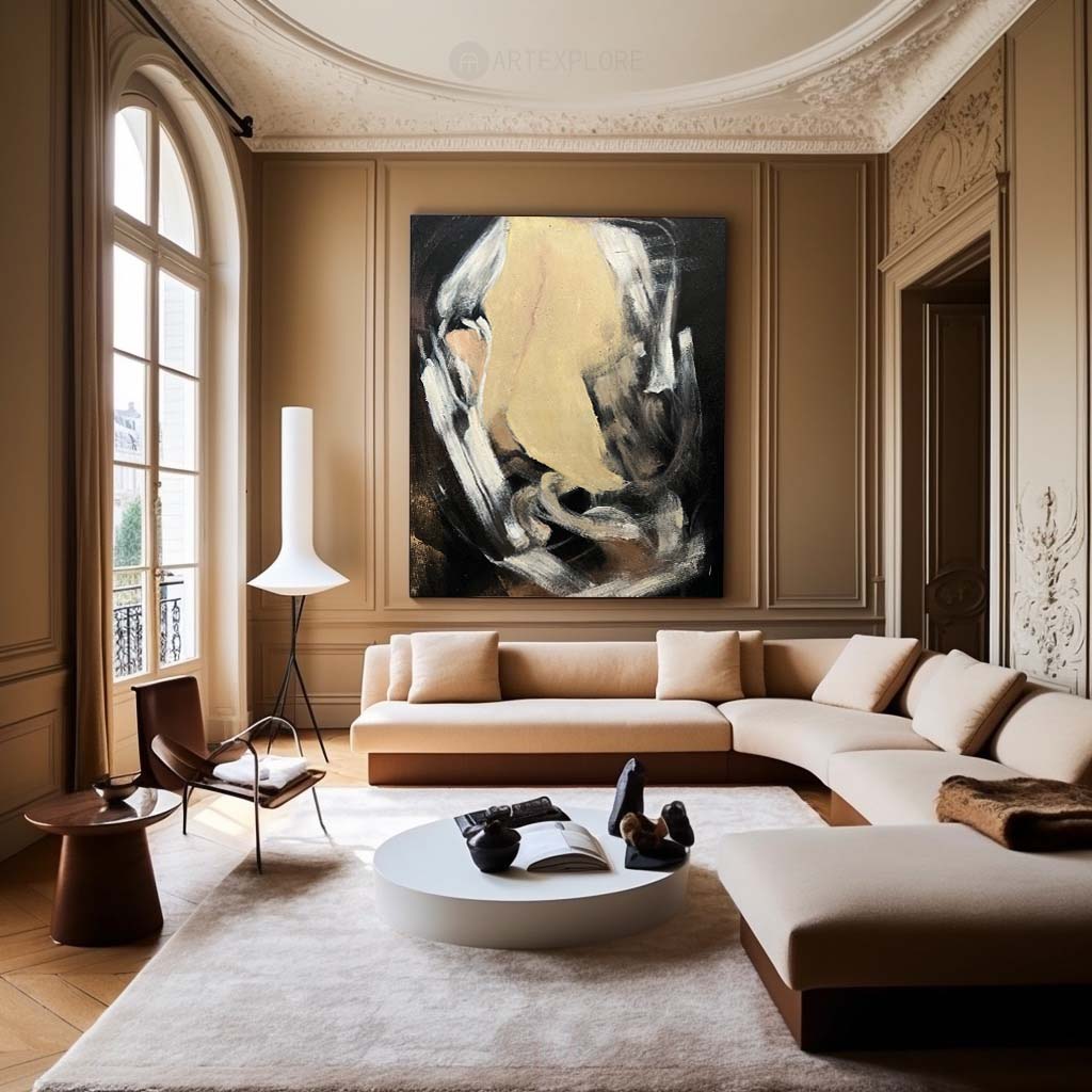 Wall Art Golden Ember Swirl