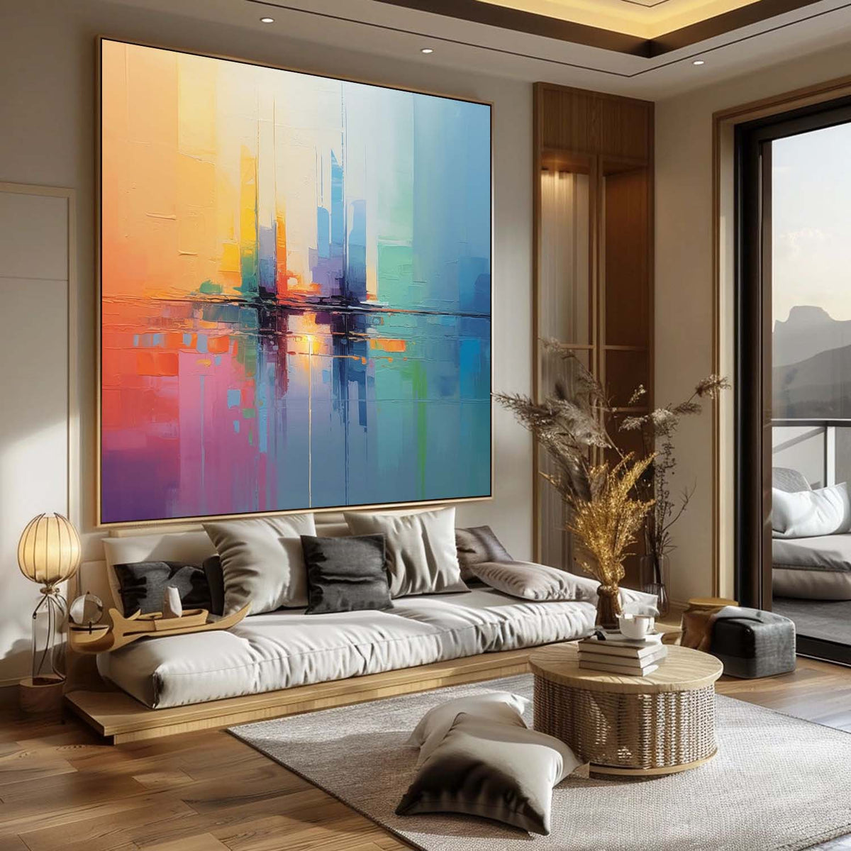 Wall Art Colorful Contrasting Dynamic Splash Effect