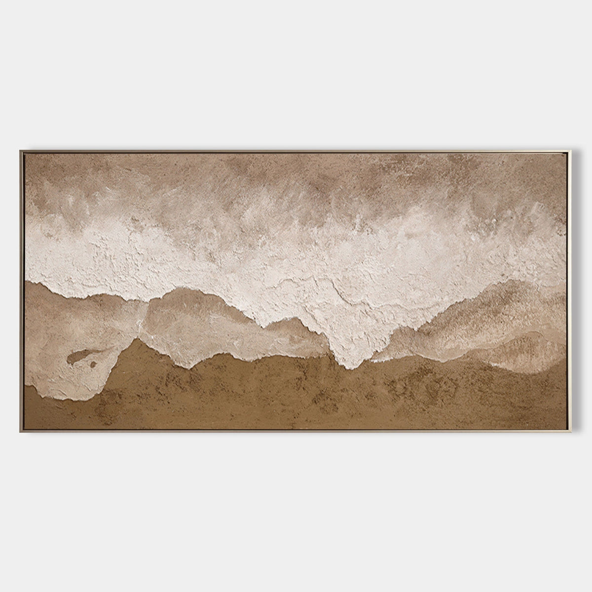 Minimalist 3D Textured Landscape Painting Warm Neutral
