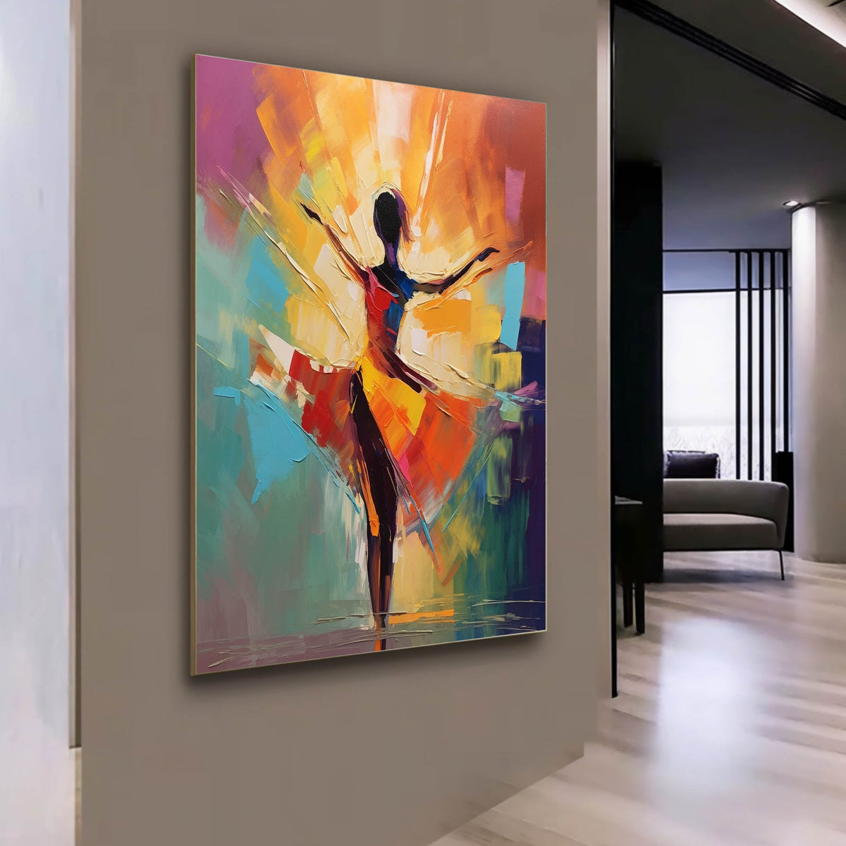 Palette Vibrant Dancer Impasto Painting