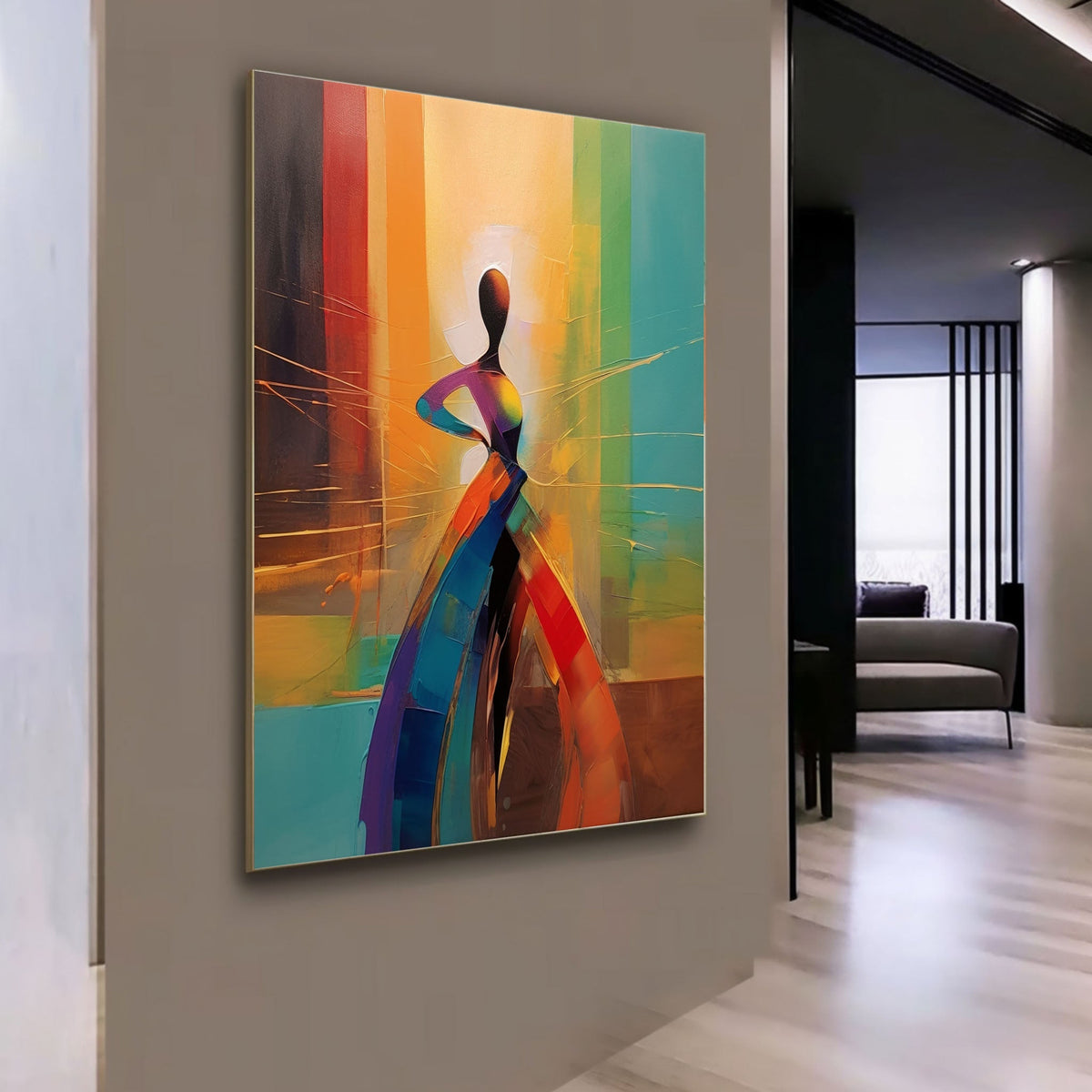 Rainbow Dancer Abstract Figure Painting
