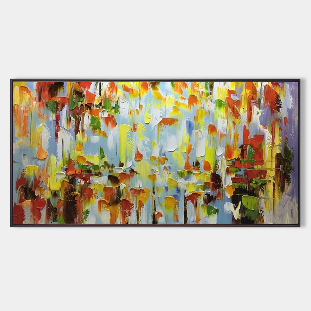 Wall Art Colorful Abstraction Dappled Linen Canvas