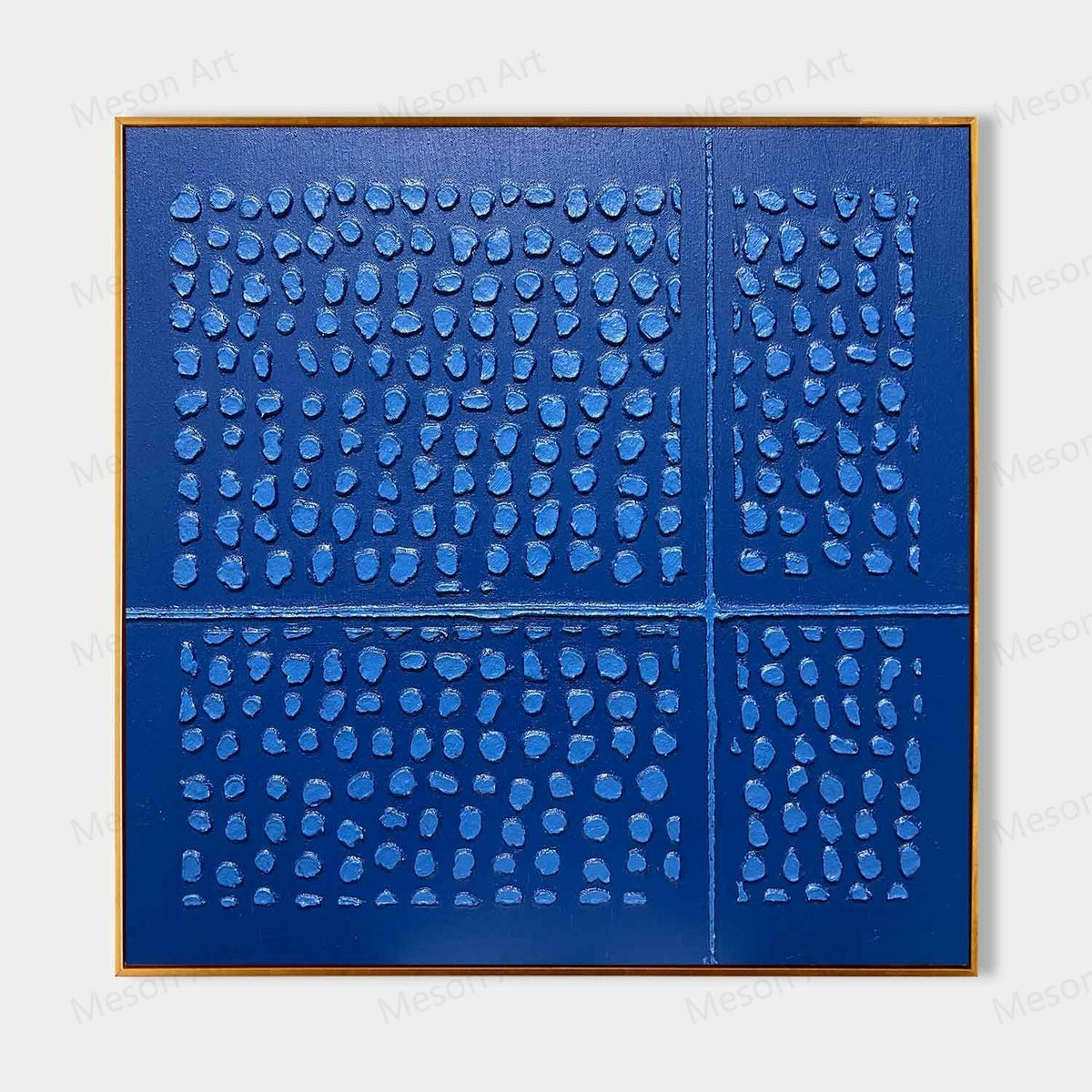 Wall Art Indigo Textured Triptych Oil Painting