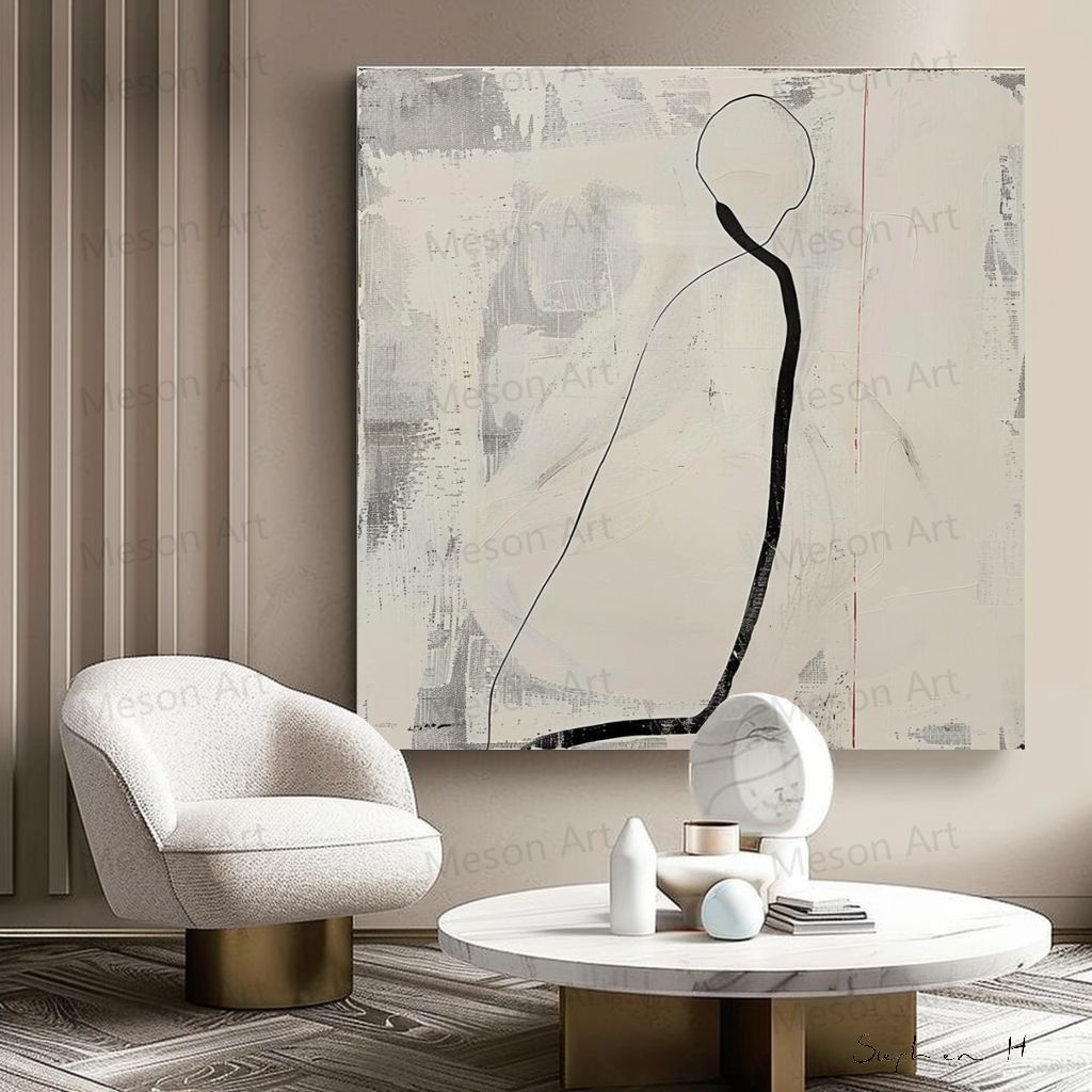 Wall Art Square Abstract Minimalist Figure
