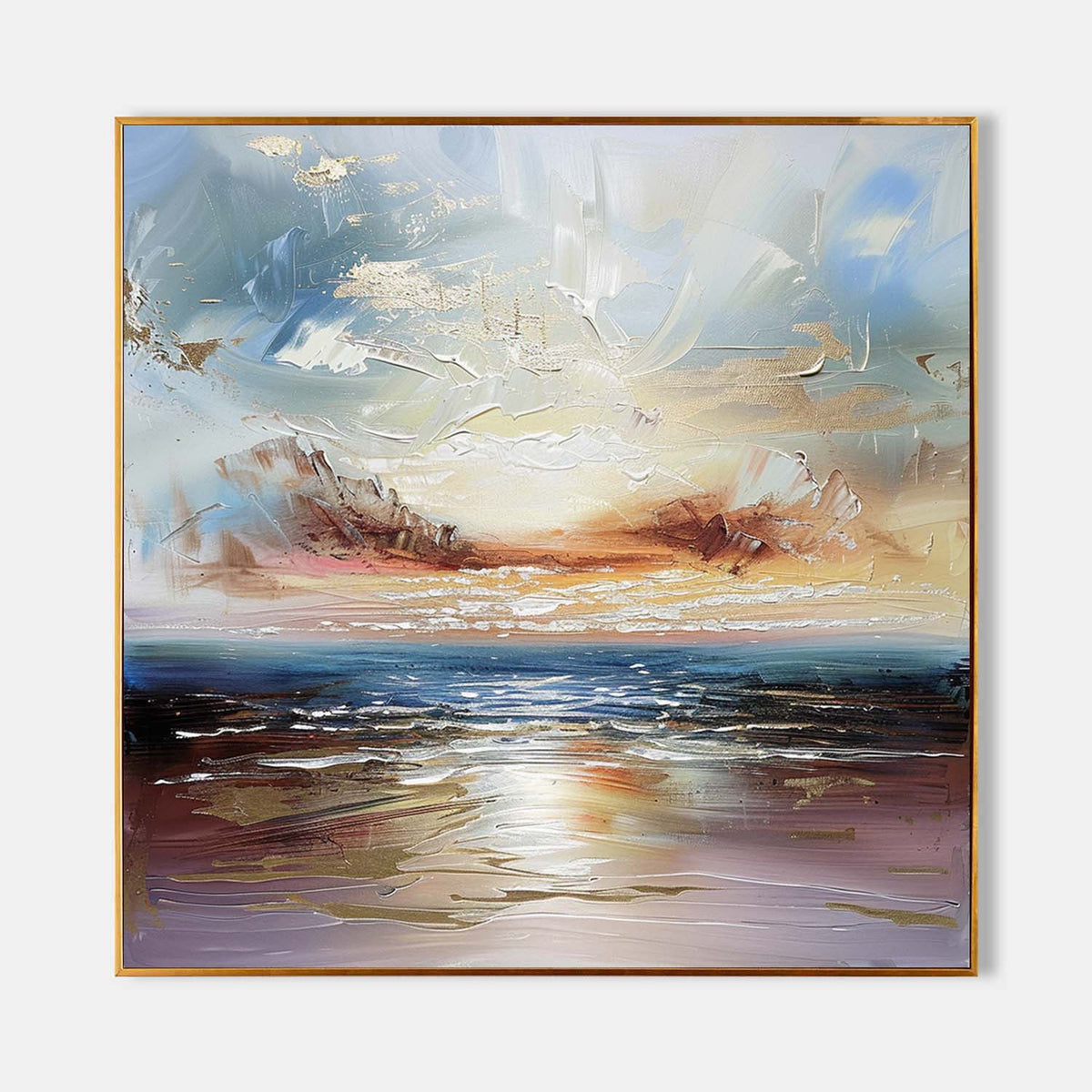 Wall Art Landscape Wavy Ocean Impressionist