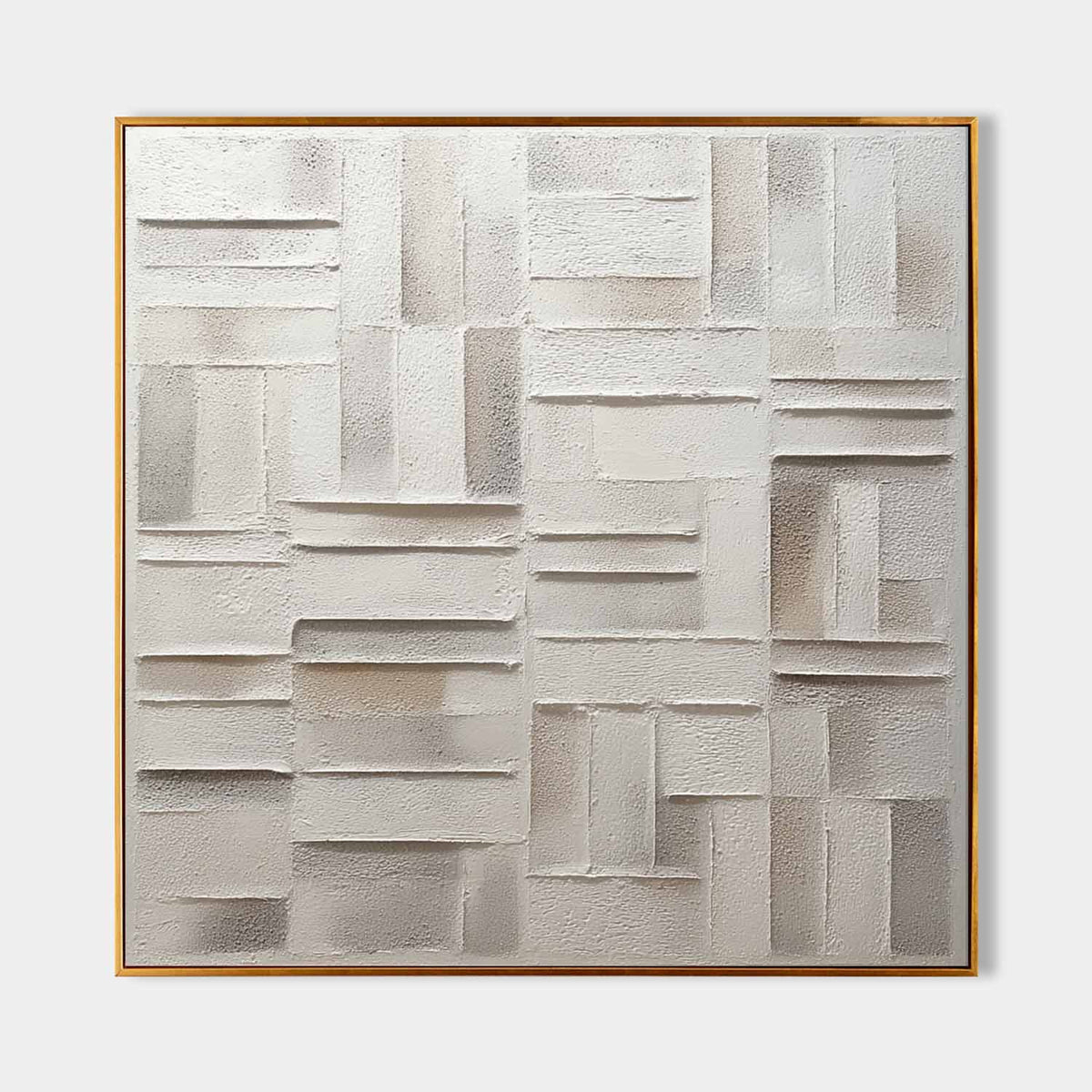 Wabi-Sabi Geometric Bas-Relief Painting