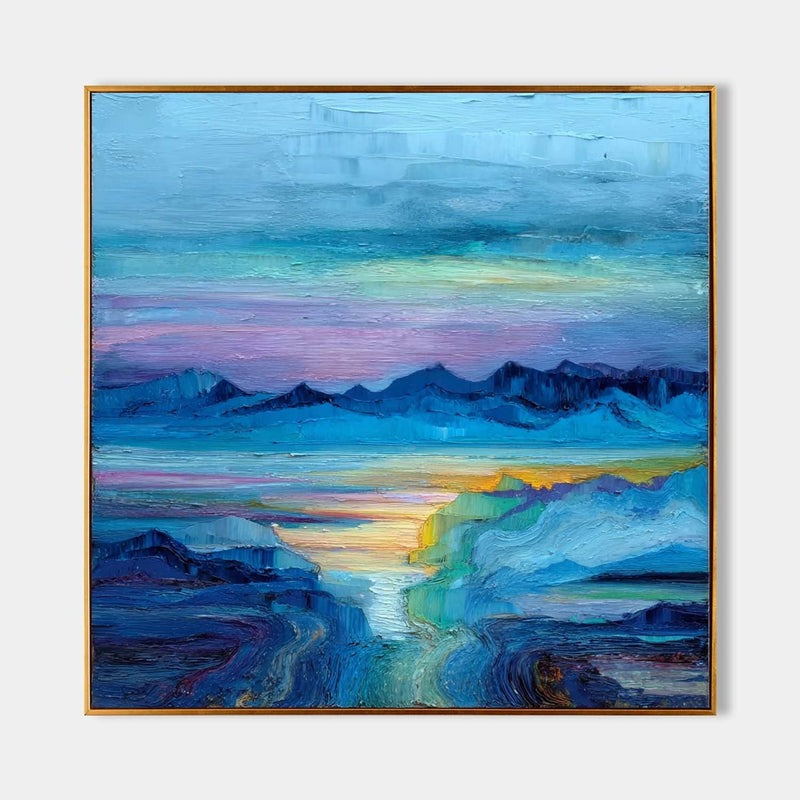 Wall Art Impressionist Mountain Sunset Landscape - Neutralighting