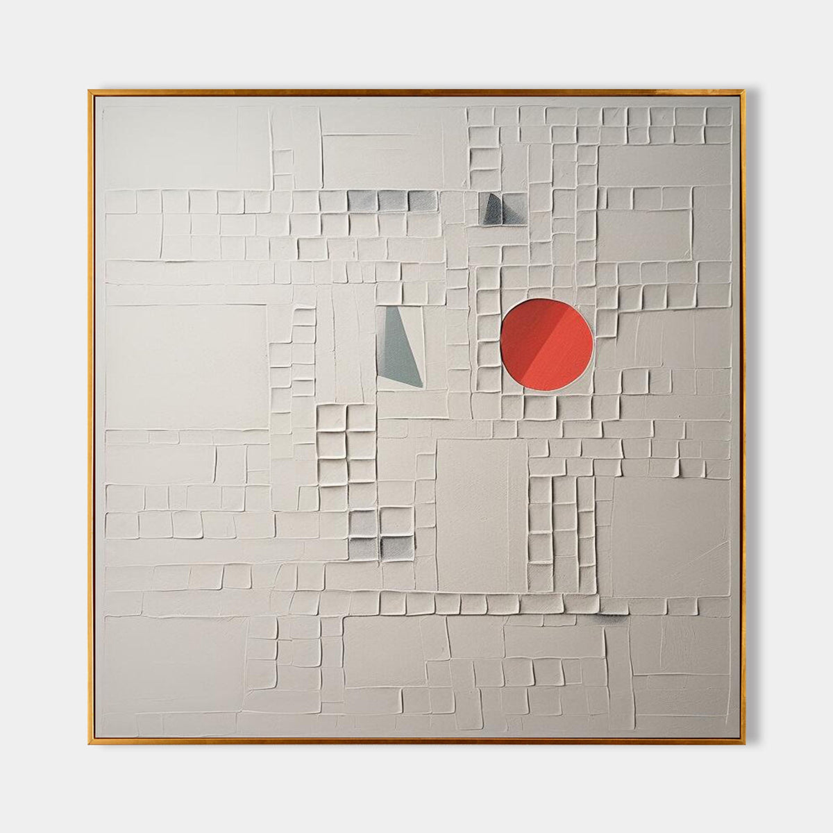 Minimalist Geometric Bas-Relief Painting