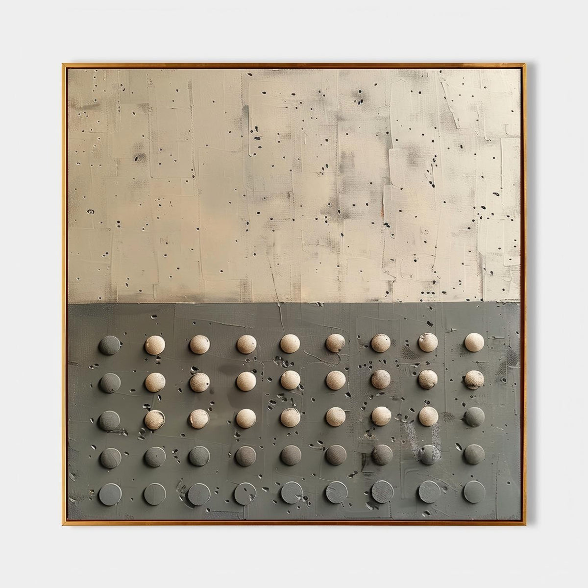 Neutral Tone Textured 3D Dot Wall Art