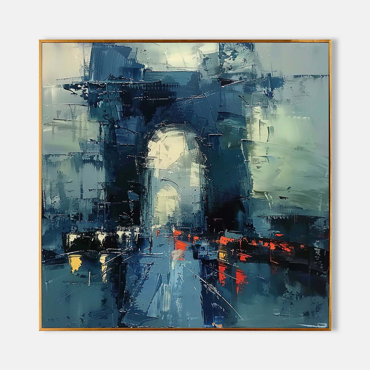 Modern Abstract Female Portrait Painting Green Black