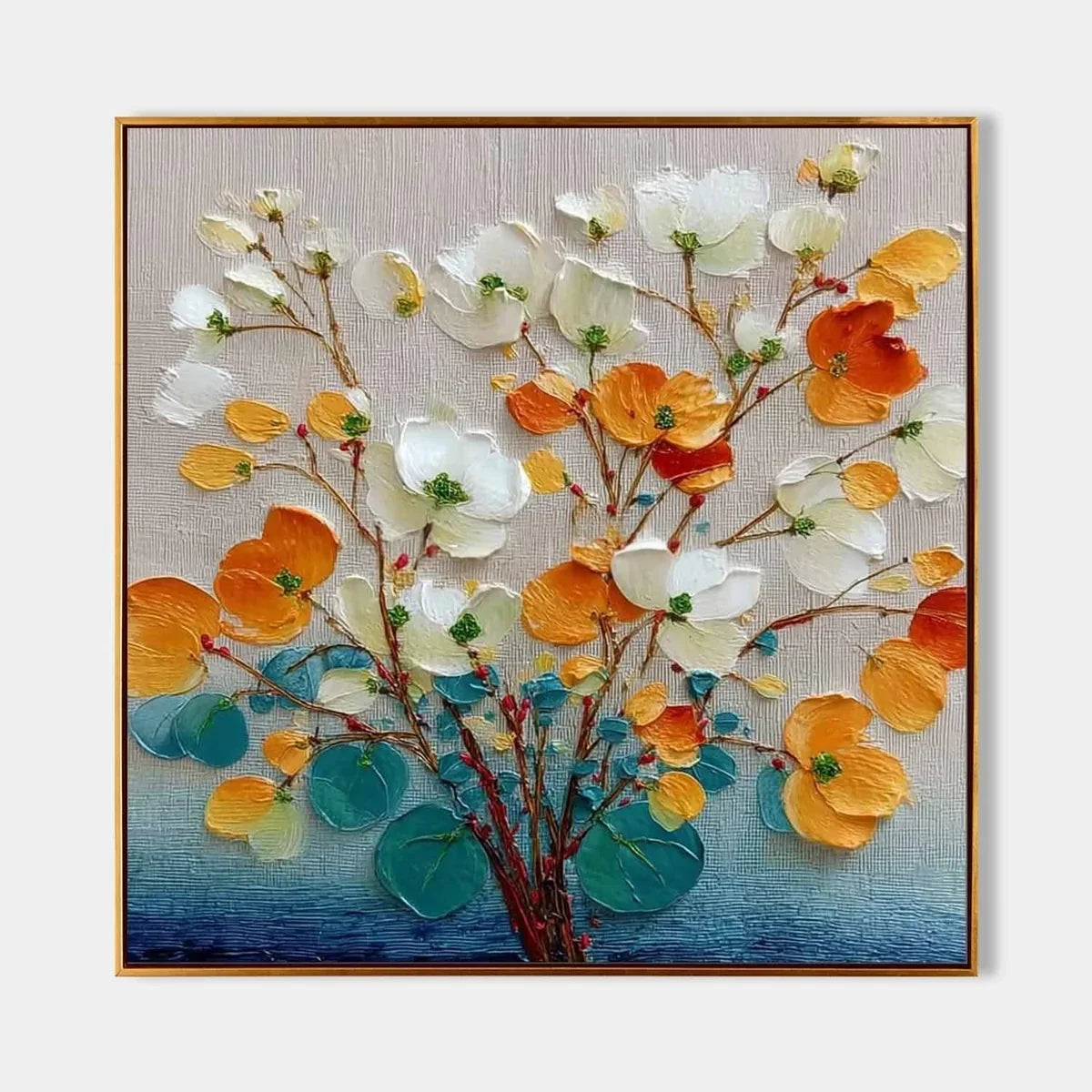 Blossom Eucalyptus 3D Impasto Painting