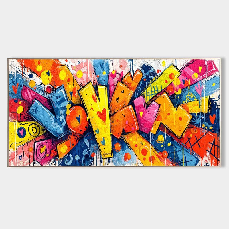 Wide Format Graffiti Pop Art Impasto Painting
