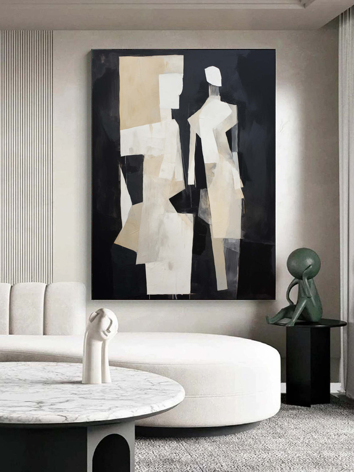 Black And Brown Minimalist Abstract Duo Wall Art