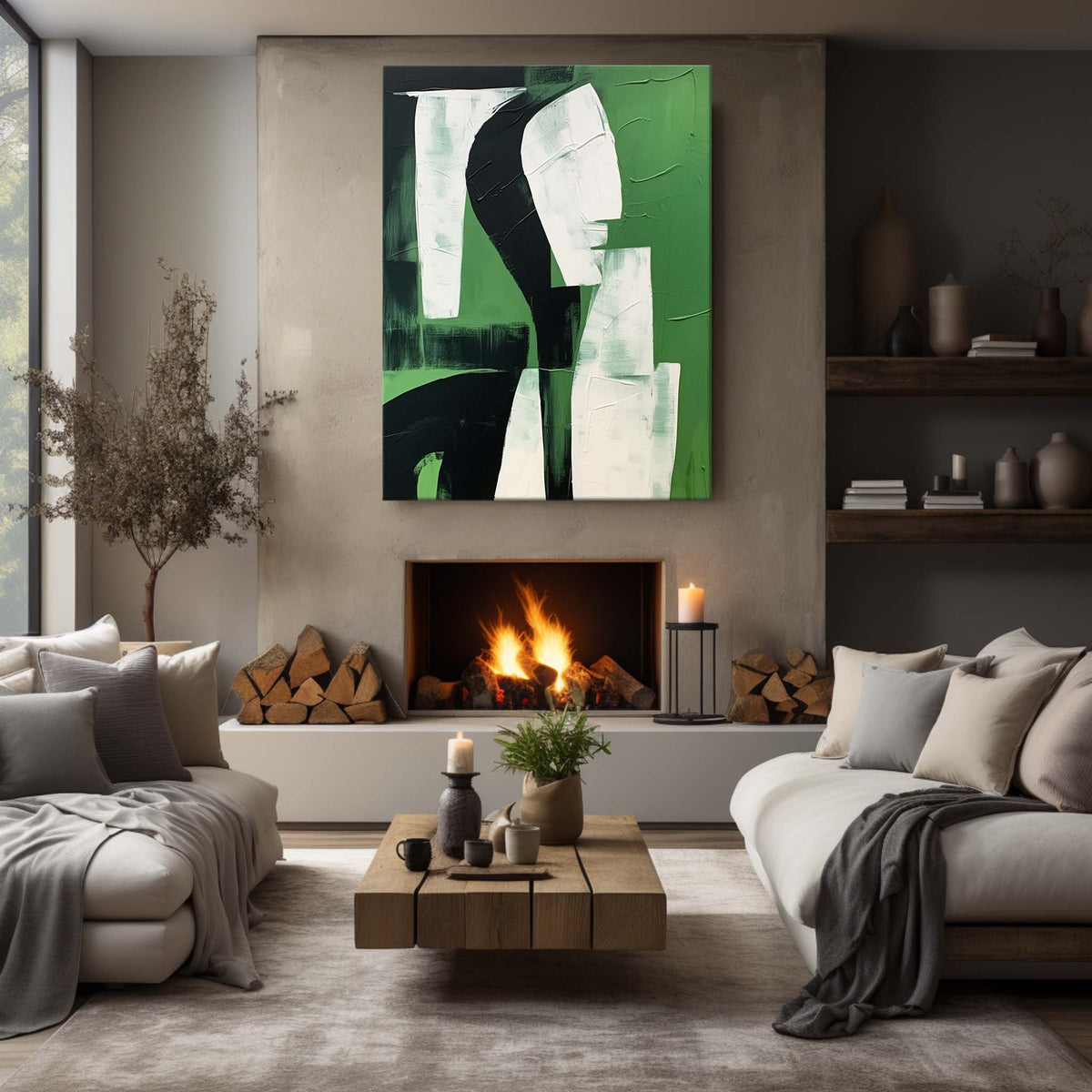Wall Art Vertical Abstract Intimate Encounter