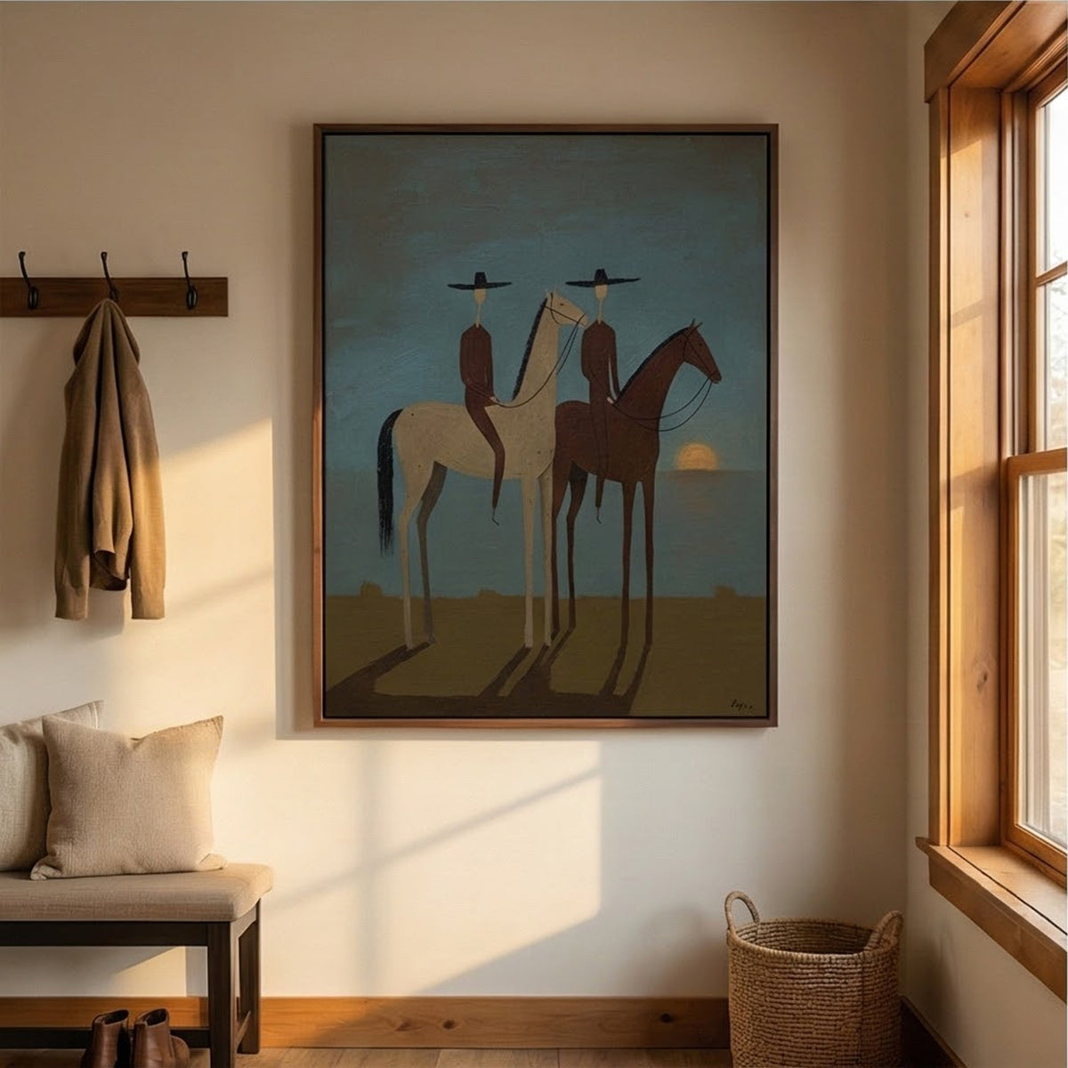 Sunset Riders Western Horse Oil Painting